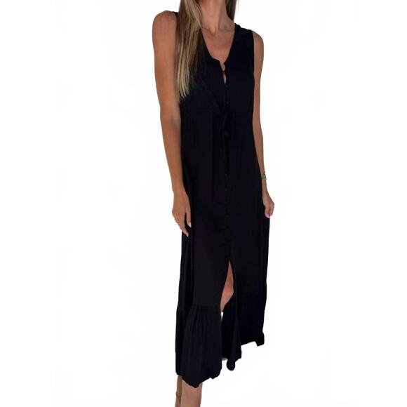 bobi | Dresses | New Bobi Eyelet Maxi Dress In Black | Poshmark